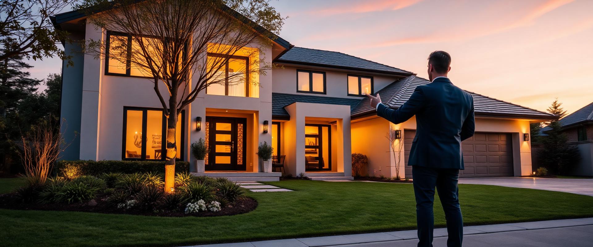 Real estate agent showing a home to buyers in front of a sold sign — Heidlebaugh Digital real estate marketing